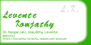 levente komjathy business card