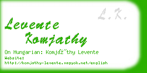 levente komjathy business card